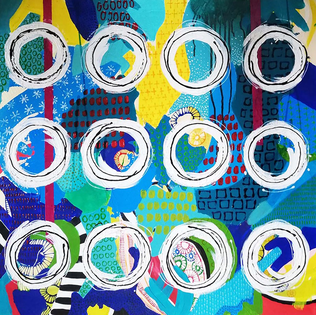 Acrylbild by sasarinaart - Circles 100x100cm